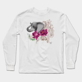 Elephant & Henna Long Sleeve T-Shirt